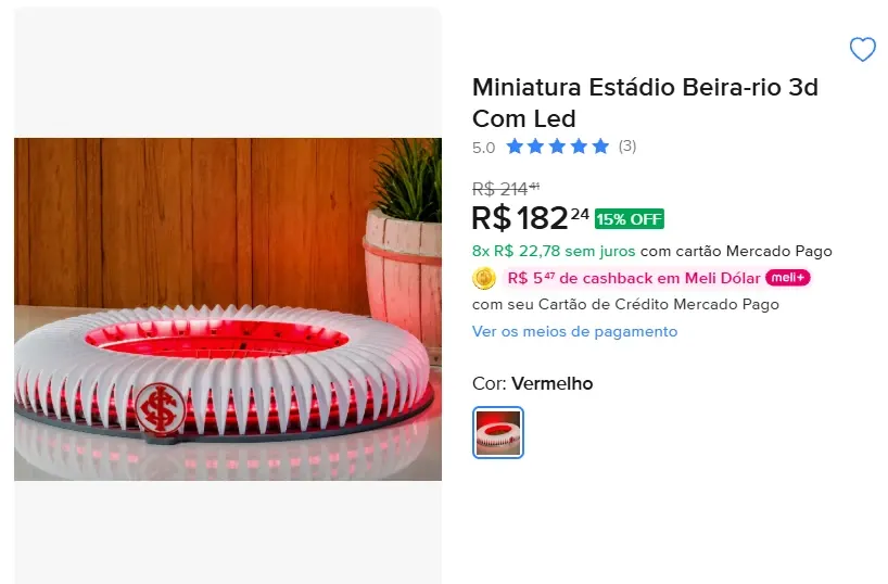 Anúncio de Beira-Rio por R$ 182,24
