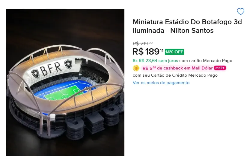 Anúncio de Nilton Santos por R$ 189,11